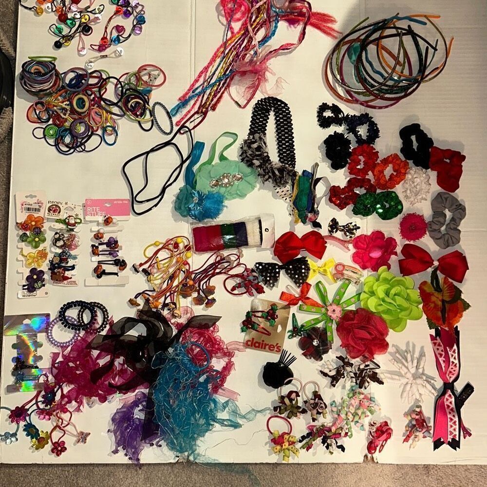 Mixed Lot Of Multicolor Hair Accessories Set 100+ Pieces Girls Multi-sizes